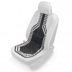 Mata koralikowa na fotel czarno-biała